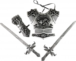 Ensemble de chevalier avec épées argentées pour enfants
