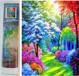 Mosaïque diamant - Forêt colorée