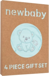 Coffret cadeau de naissance pour bébé NEW BABY Sweet Bear bleu, 4 pièces