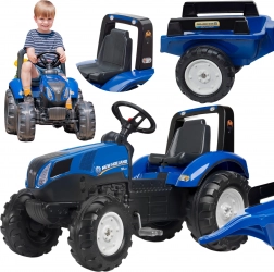Tracteur à pédales NEW HOLLAND avec remorque pour enfants dès 3 ans
