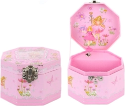 Boîte à bijoux musicale rose avec ballerine et miroir