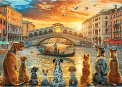 Puzzle Trefl Chiens à Venise 1000 pièces