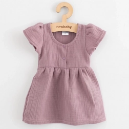 Robe en mousseline pour bébé New Baby lavande 56 (0–3 mois)