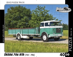 Puzzle Rétro voitures Škoda 706 RTD – camion, 40 pièces