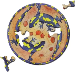 Puzzle rond CURIOSI Picoli – salamandre, 33 pièces
