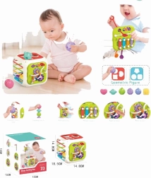 cube éducatif 7-en-1 avec trieur, blocs et xylophone