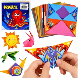 Kit d’origami pour enfants avec papiers colorés et guide (100 feuilles)