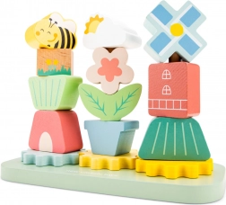 Jouet d’empilage en bois Jardin du Moulin
