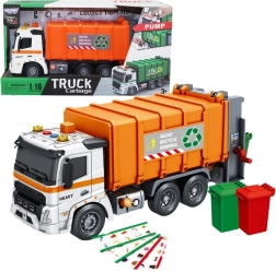 Camion poubelle interactif Woopie avec effets sonores et lumineux à l'échelle 1:16