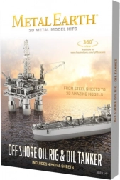 Metal Earth puzzle 3D plateforme pétrolière et tanker – set deluxe