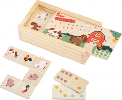 domino ferme 2kids toys – domino en bois à double face pour enfants