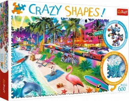 Puzzle TREFL Crazy Shapes – Plage de Miami, 600 pièces