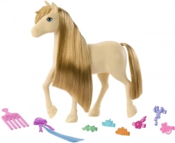 barbie mystères : cheval tornado à longue crinière à coiffer