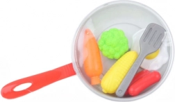 Poêle en plastique avec aliments et accessoires pour enfants
