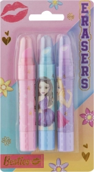 Gommes Besties en forme de rouge à lèvres, 3 pcs