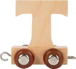 SMALL FOOT Wagon en bois pour circuit de train – lettre T