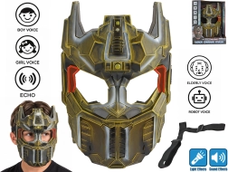 Masque jaune TransforMACHINES avec changeur de voix, effets lumineux et sonores
