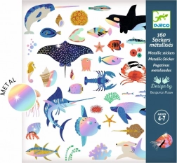 Djeco autocollants métallisés – Océan, 160 pièces