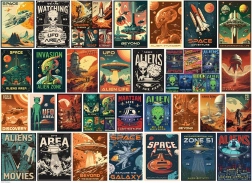 Puzzle EUROGRAPHICS Affiches vintage : Extraterrestres 1000 pièces