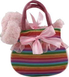 Sac à main en peluche avec petit chien Caramelka