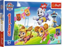 Puzzle 100 pièces pailletées PAW PATROL – chiots étincelants Trefl