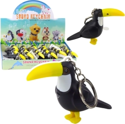 Porte-clés toucan avec lampe LED et son