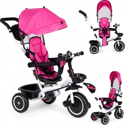 Tricycle enfant avec siège pivotant et toit rose ECO TOYS