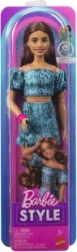 Poupée de collection Mattel Barbie Fashionistas aux cheveux foncés, tenue turquoise deux pièces