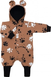 Combinaison bébé en coton avec capuche et oreilles NEW BABY patte moutarde 86 (12–18 mois)