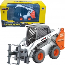 Chargeuse sur pneus en métal avec grappin 1:50 blanche