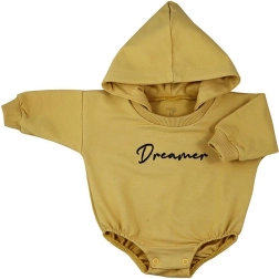 Body baggy pour bébé à capuche Koala Dreamer – moutarde