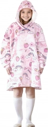 Couverture sweat à capuche chaude pour enfants Cozy Noxxiez avec motif gourmandises (7–12 ans)