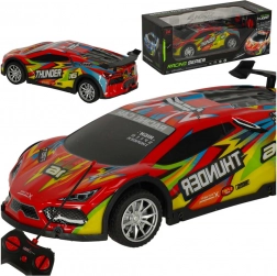 Voiture de course radiocommandée avec éclairage LED THUNDER, rouge