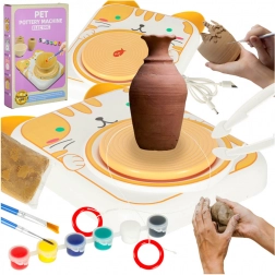 Kit créatif tour de potier pour enfants avec motif chat