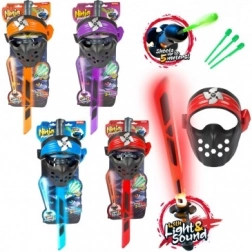 Coffret ninja avec épée, masque et fléchettes à effets lumineux et sonores