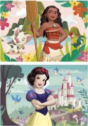 Puzzle en bois Disney Princesses Vaiana et Blanche-Neige 2×50 pièces