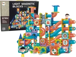 Piste à billes magnétique lumineuse – jeu de construction 292 pièces