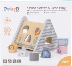 Trieur de formes en bois POLARB avec blocs – pyramide