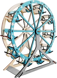 Puzzle 3D en bois grande roue turquoise