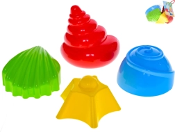 Set de moules à sable – coquillages 7–9 cm, 4 pcs