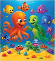 Puzzle en bois pieuvre et tortue WOODEN CITY, 20 pièces