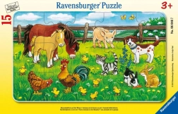 Puzzle avec des animaux domestiques 15 pièces