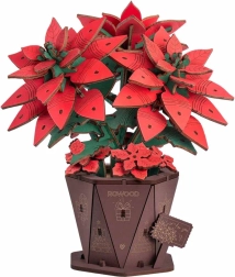 Puzzle 3D en bois RoboTime poinsettia de Noël