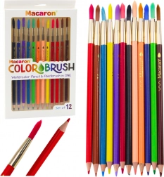 Crayons aquarellables avec pinceaux 2-en-1 Couleurs 12 pcs