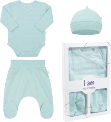 Ensemble bébé 3 pièces pour la maternité New Baby I AM bleu, taille 62 (3–6 mois)