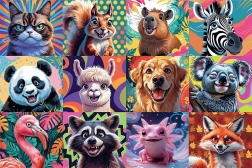 Puzzle Portraits d’animaux joyeux 300 pièces