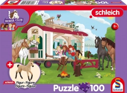 Puzzle SCHMIDT Schleich feu de camp près de la caravane 100 pièces + figurine