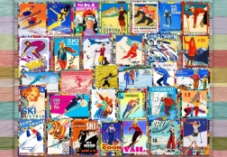 Puzzle Timbres de ski 1000 pièces