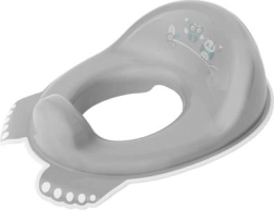 Réducteur de toilette antidérapant pour enfants avec motif chouette – gris