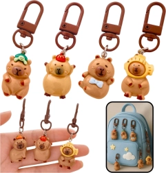 set de mini porte-clés capybara pour clés et sac à dos – 4 pcs